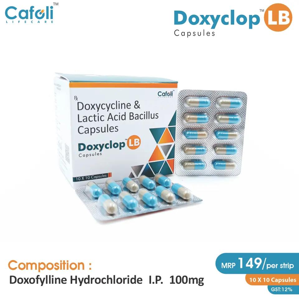 Doxycycline + Lactobacillus at the best price in PCD Pharma Franchise for Bacterial Infections, Probiotic Support